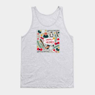 Happy Holidays Pattern Tank Top